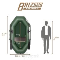 Лодка Бриз 220, одноместная, цвет зеленый