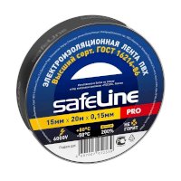Изолента Safeline черная 15мм*20м 10 штук