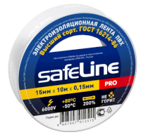 Изолента Safeline белая 19мм*20м 10 штук