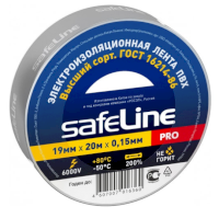 Изолента Safeline серо-стальной 19мм*20м 10 штук