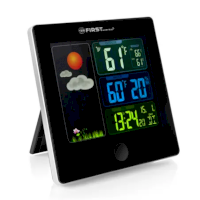 Часы-метеостанция беспроводной датчик, комнатная и уличная температура, влажность, часы, FIRST FA-2460-5-BA