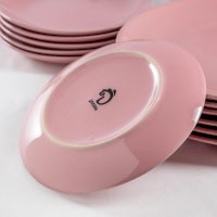 Набор тарелок 18 шт "Пастель" , цвет розовый