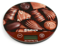 Весы кухонные электронные 5кг, SAKURA "Шоколад", SA-6076С