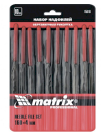 Надфиль набор MATRIX 15818, 160*4мм обрезиненные ручки 10 штук