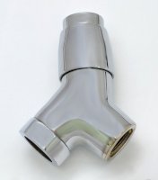 Кран смывной д/чаши Генуя КРС-20-05 трубка хром с накидной гайкой, кнопка б/вентиля