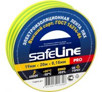 Изолента Safeline желто-зеленая 19мм*20м 10шт.