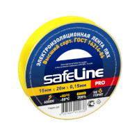 Изолента Safeline желтая 15мм*20м 10 штук